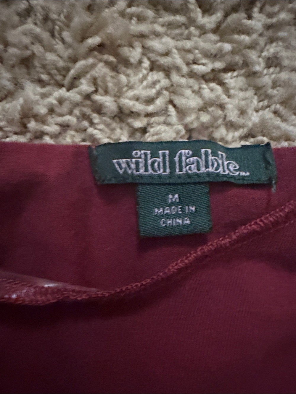 wild fable Off-Shoulder Long-Sleeve Top in Wine - Picture 2 of 3